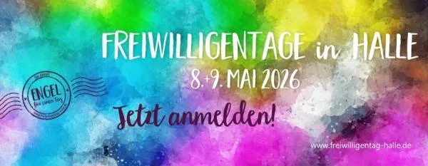 Buntes Banner zur Ank&uuml;ndigung Freiwilligentag 2026