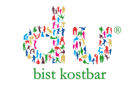 Eine Grafik zeigt den bunten Schriftzug "du bist kostbar".