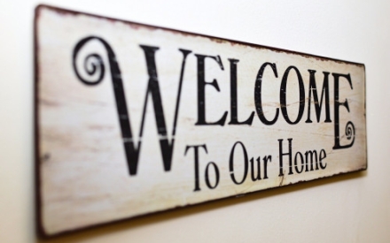 Welcome to our home Schild