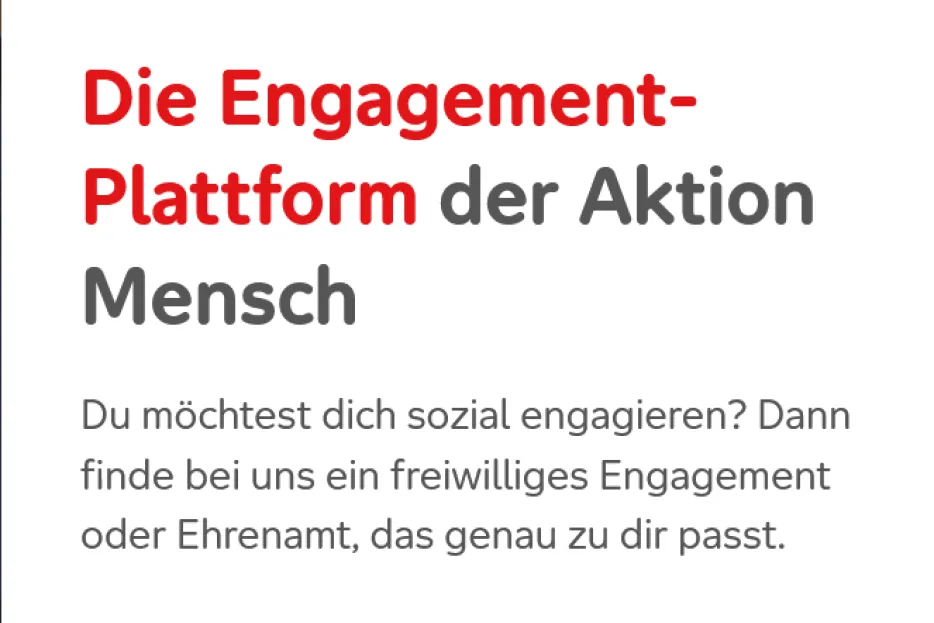 Engagementplattform der Aktion Mensch