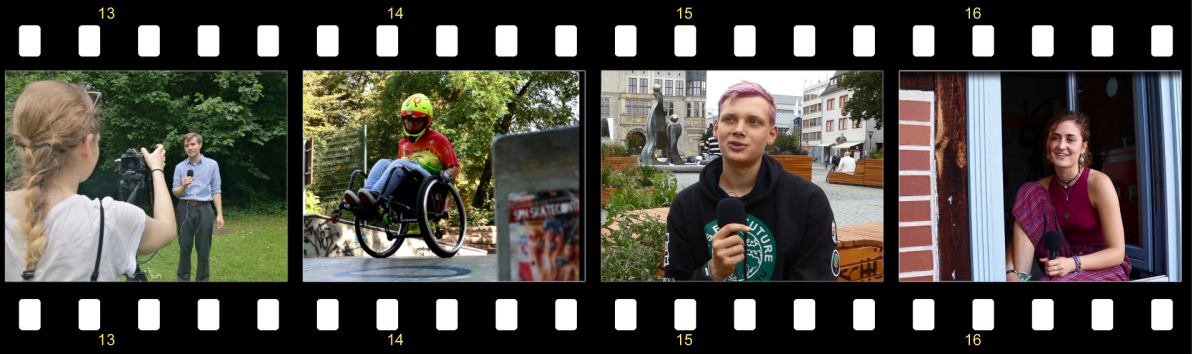 jugendliches Engagement ist super vielseitig vier kleine unterschiedliche Bilder, die Jugendliche abbilden